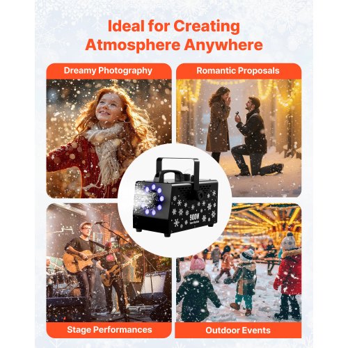 900W Snow Machine with 9 LED RGB Lights 12 LED Lighting Colors and Wireless