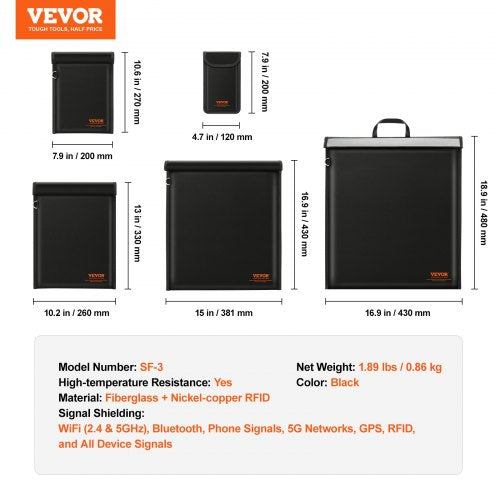 Faraday Bag 4 Pack Faraday Pouch Set for Laptop169x15