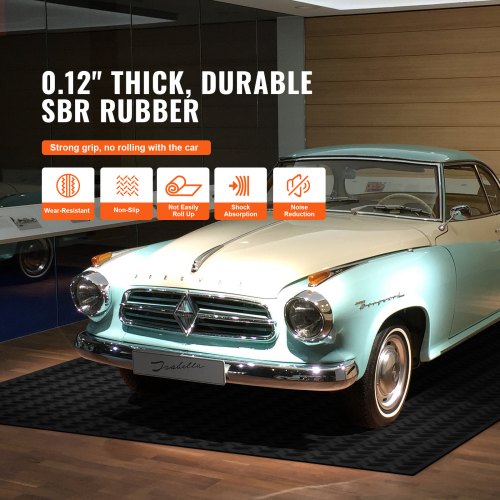 DiamondPlate Rubber Flooring Roll 3 mm x 4 ft x 8 ft Garage Floor Mat SBR