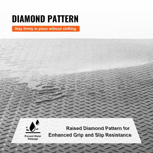 DiamondPlate Rubber Flooring Roll 3 mm x 4 ft x 8 ft Garage Floor Mat SBR