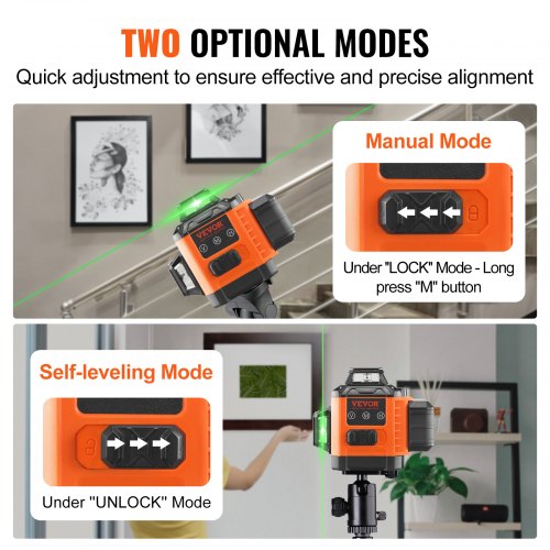 100ft Self Leveling Laser Level Manual Green 3 x 360° Cross Line Laser