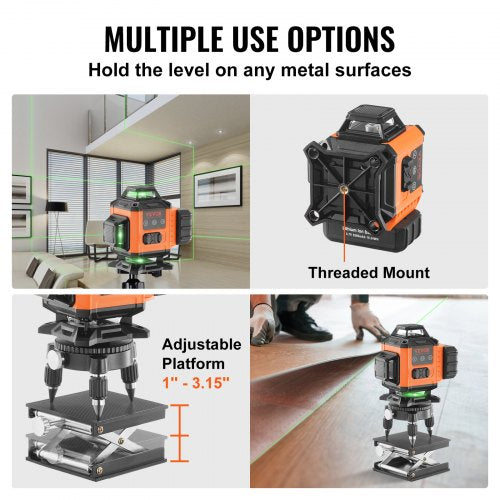 Laser Level 100ft Self Leveling Manual Green 4 x 360° Cross 16 Line Laser
