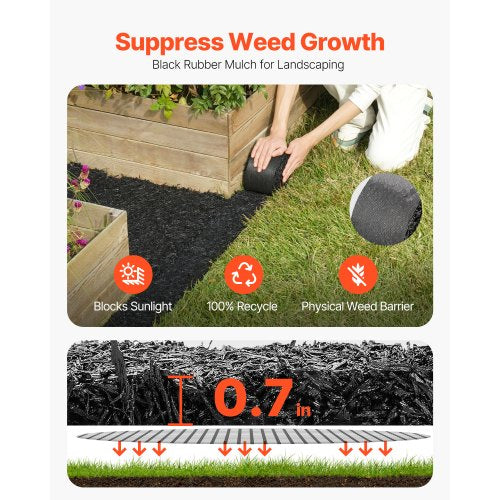 Rubber Mulch for Landscaping Recycled Rubber Mulch Mat 120 x 45