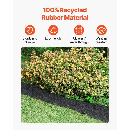 Rubber Mulch for Landscaping 2 Rolls Recycled Rubber Mulch Mat 96 x 22