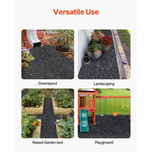 Rubber Mulch for Landscaping 2 Rolls Recycled Rubber Mulch Mat 96 x 22
