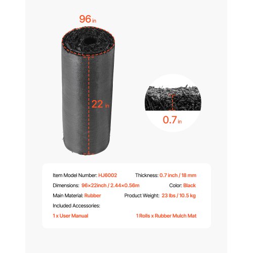 Rubber Mulch for Landscaping Recycled Rubber Mulch Mat 96 x 22