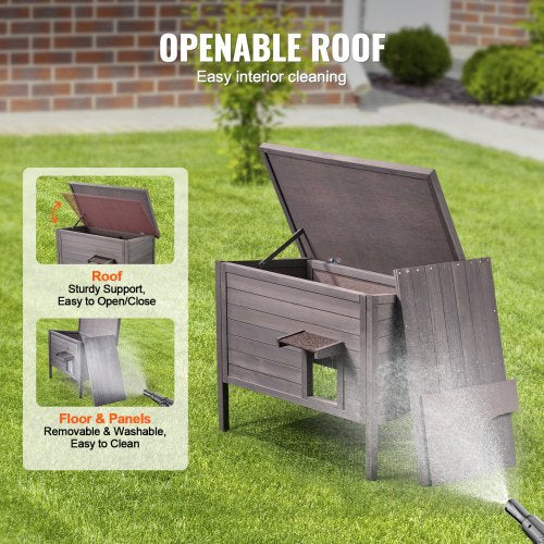 Outdoor Cat House Weatherproof Feral Cat Shelter for Multiple Cats Outdoor