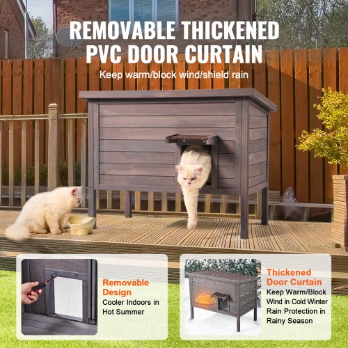 Outdoor Cat House Weatherproof Feral Cat Shelter for Multiple Cats Outdoor