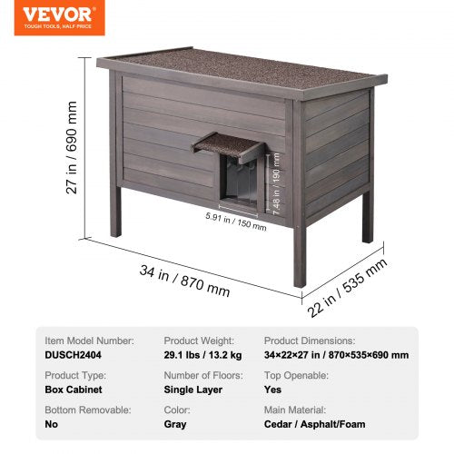 Outdoor Cat House Weatherproof Feral Cat Shelter for Multiple Cats Outdoor