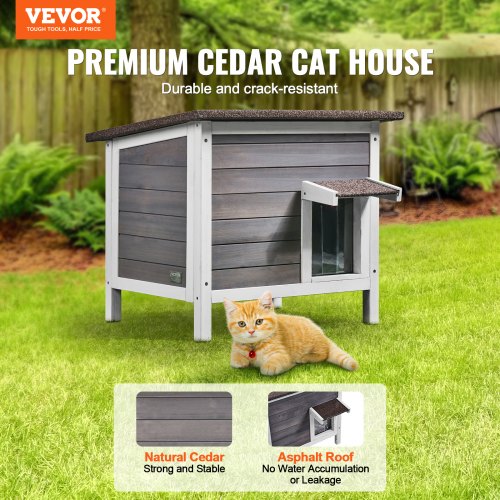 Outdoor Cat House Weatherproof Feral Cat Shelter for Multiple Cats Outdoor