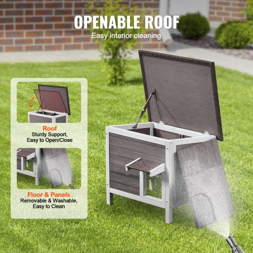 Outdoor Cat House Weatherproof Feral Cat Shelter for Multiple Cats Outdoor