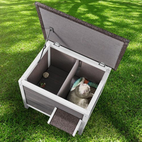 Outdoor Cat House Weatherproof Feral Cat Shelter for Multiple Cats Outdoor