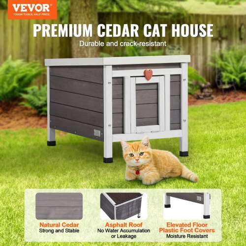 Outdoor Cat House Weatherproof Feral Cat Shelter for Multiple Cats Outdoor