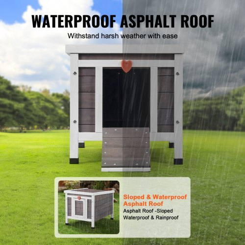 Outdoor Cat House Weatherproof Feral Cat Shelter for Multiple Cats Outdoor