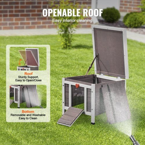 Outdoor Cat House Weatherproof Feral Cat Shelter for Multiple Cats Outdoor