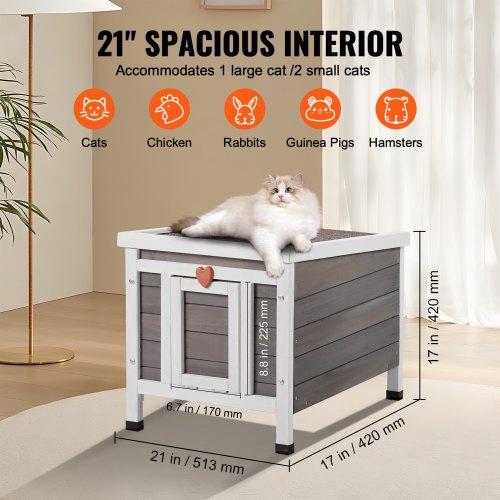 Outdoor Cat House Weatherproof Feral Cat Shelter for Multiple Cats Outdoor