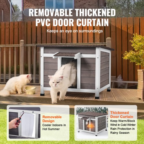 Outdoor Cat House Weatherproof Feral Cat Shelter for Multiple Cats Outdoor