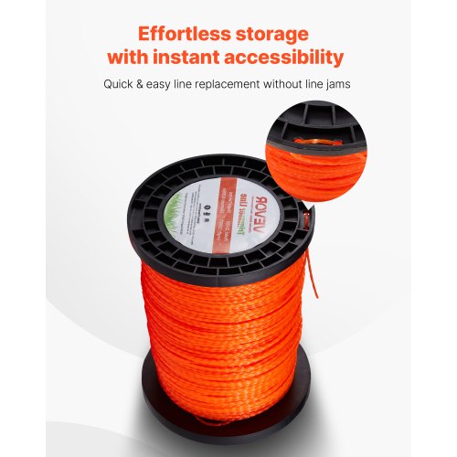 0095 in 1280 ft String Trimmer Line Orange Heavy Duty Weed Eater String