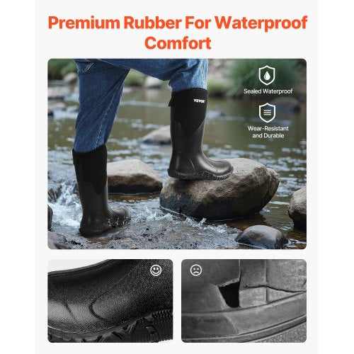 Mens Rubber Boots Protective Footwear Waterproof Anti Slip Hunting Boots 1