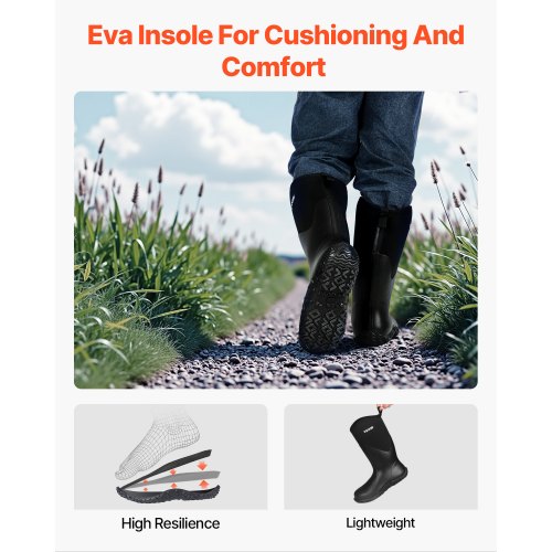 Mens Rubber Boots Protective Footwear Waterproof Anti Slip Hunting Boots 1