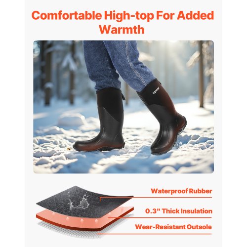 Mens Rubber Boots Protective Footwear Waterproof Anti Slip Hunting Boots 1