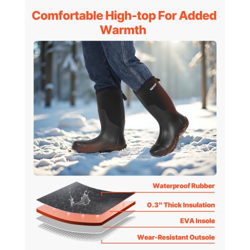 Mens Steel Toe Rubber Boots Protective Footwear Waterproof Rain Fishing 1