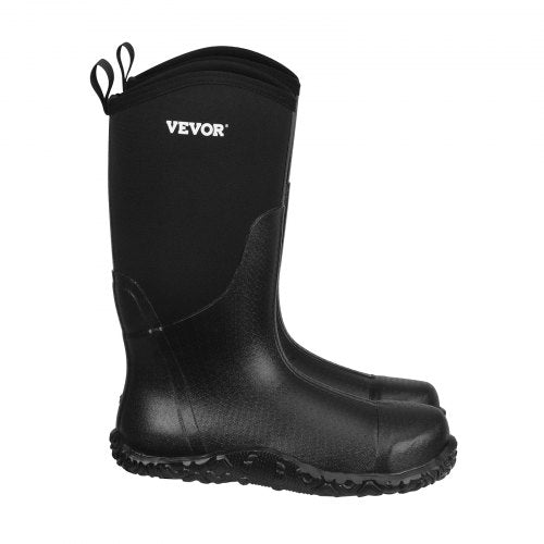 Mens Steel Toe Rubber Boots Protective Footwear Waterproof Rain Fishing 1