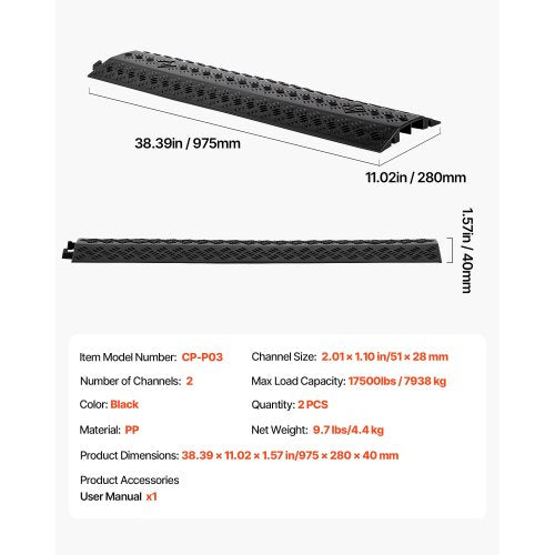 Drop Over Cable Cover 17500 lbsAxle Load Capacity Heavy Duty Cable Hose 2