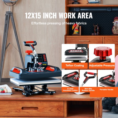 11 in 1 Heat Press 12 x 15 Inch Multifunctional Clamshell Printer Digital