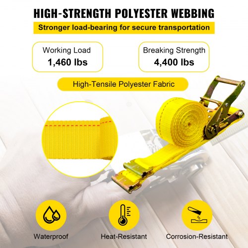 E Track Ratchet Strap 18PCS 2 x 15 ETrack Straps 4400 LBS Breaking