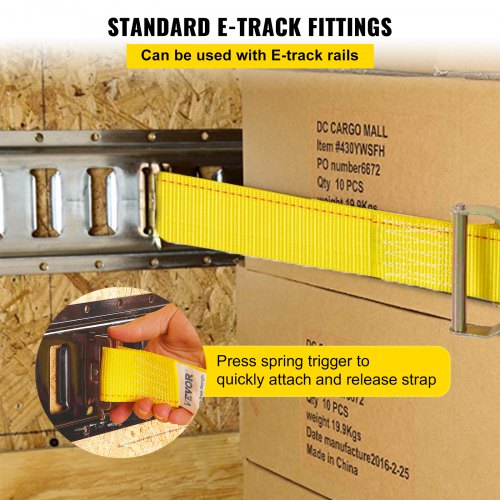 E Track Ratchet Strap 18PCS 2 x 15 ETrack Straps 4400 LBS Breaking