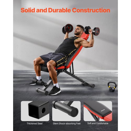Weight Bench Sit up Bench for Home Gym Strength Training Adjustable Foldable