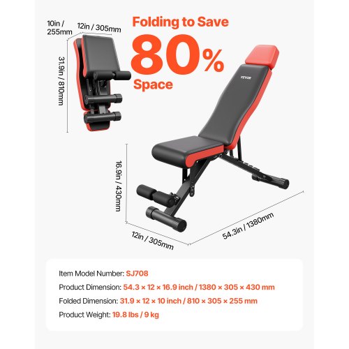 Weight Bench Sit up Bench for Home Gym Strength Training Adjustable Foldable
