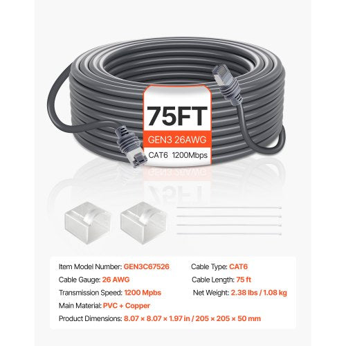 Starlink Gen 3 Cable 75 FT 26 AWG Copper Core Durable Extension Cable