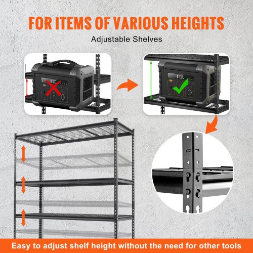 Storage Shelving Unit 5Tier Adjustable 2000 lbs Capacity Heavy Duty
