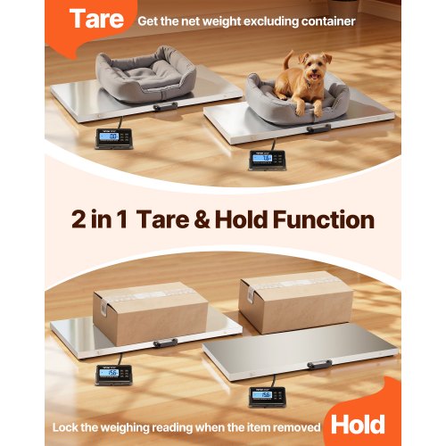 1100Lbs x 02Lbs Digital Livestock Scale Large Pet Vet Scale Stainless Steel