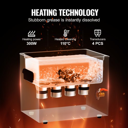 10L Ultrasonic Cleaner with Heater Timer Basket Professional Digital