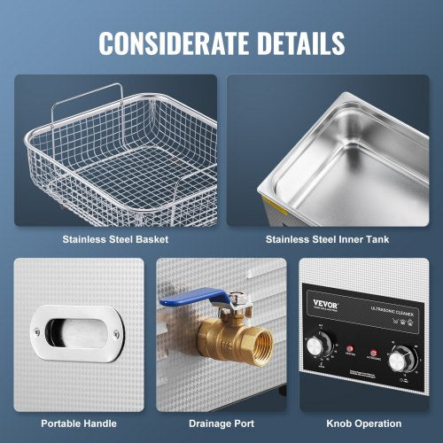 15L Ultrasonic Cleaner with Heater Timer Basket Professional Digital