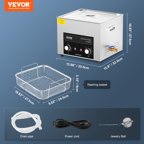 15L Ultrasonic Cleaner with Heater Timer Basket Professional Digital