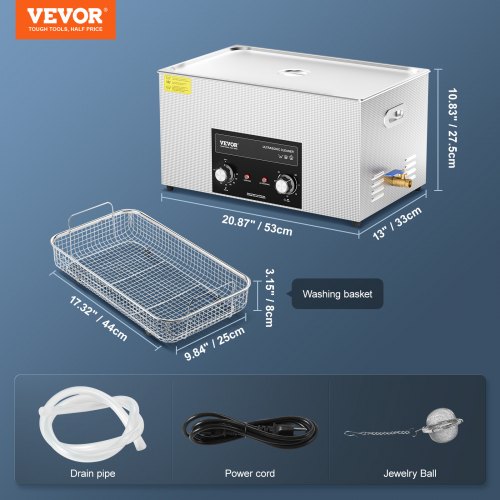 22L Ultrasonic Cleaner with Heater Timer Basket Professional Digital