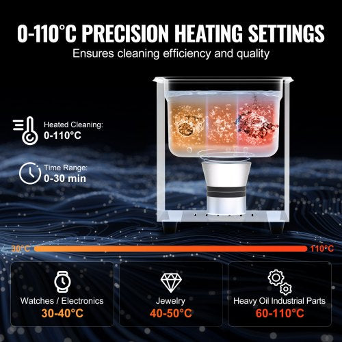 2L Ultrasonic Cleaner with Heater Timer Basket Professional Digital Sonic