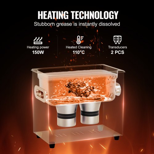 3L Ultrasonic Cleaner with Heater and Timer 150W Stainless Steel Ultrasonic