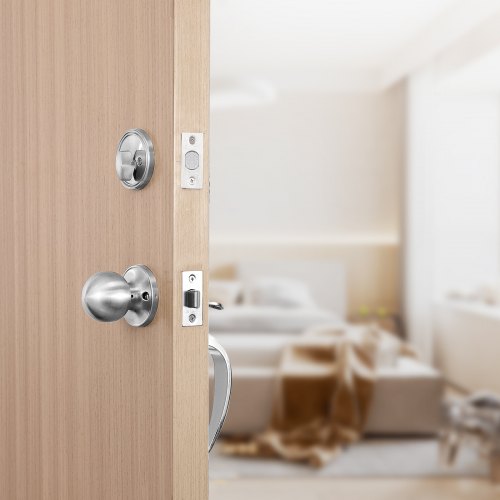 Front Door Handle and Deadbolt Set Satin Nickel Front Door Lock Set
