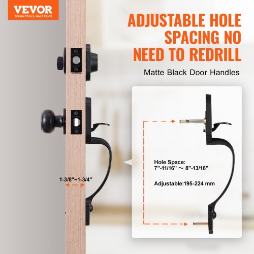 Front Door Handle and Deadbolt Set Matte Black Front Door Lock Set