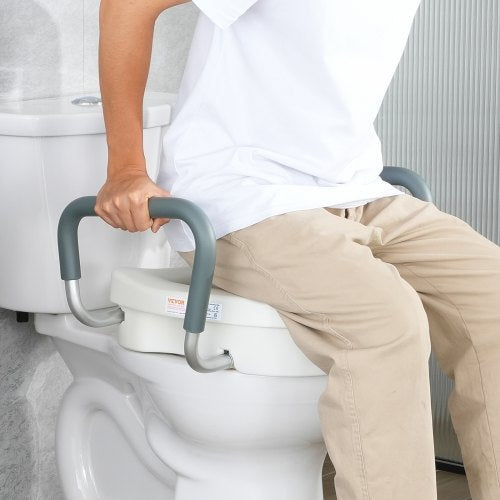 Raised Toilet Seat 5 Height Raised 350 lbs Weight Capacity for Round