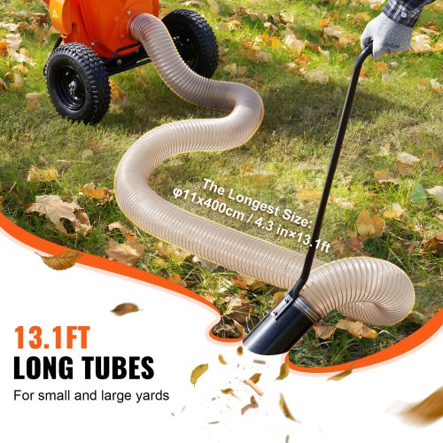 Wood Chipper Shredder Mulcher Leaf Vacuum Kit 4.3 Inch x 13.1 ft Heavy Duty
