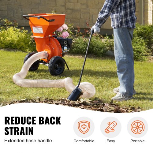 Wood Chipper Shredder Mulcher Leaf Vacuum Kit 4.3 Inch x 13.1 ft Heavy Duty