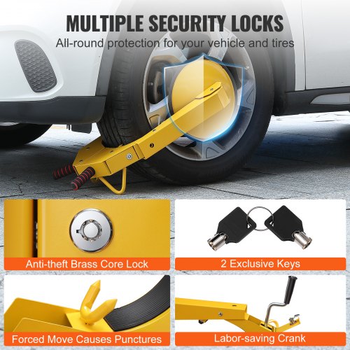 Wheel Lock Clamp 1 Pack Trailer Wheel Lock HeavyDuty Anti Theft Tire