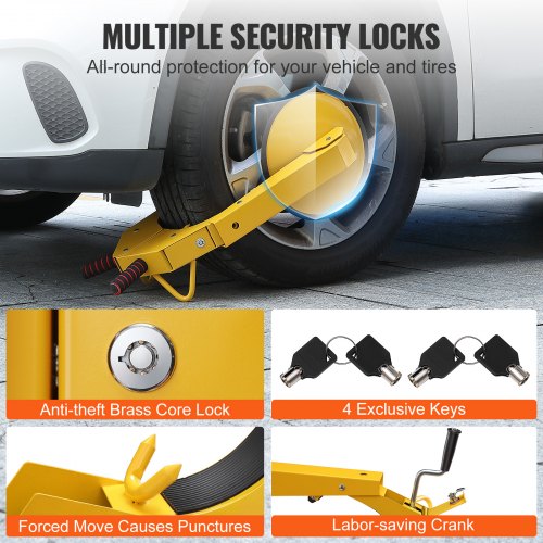 Wheel Lock Clamp 2Pack Trailer Wheel Lock HeavyDuty Anti Theft Tire