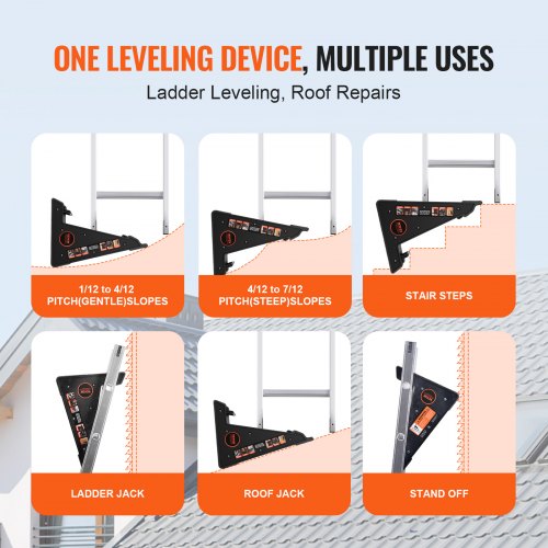 Ladder Levler 380lbs Load PP Ladder Leveling Tool Pitch Hopper Stair